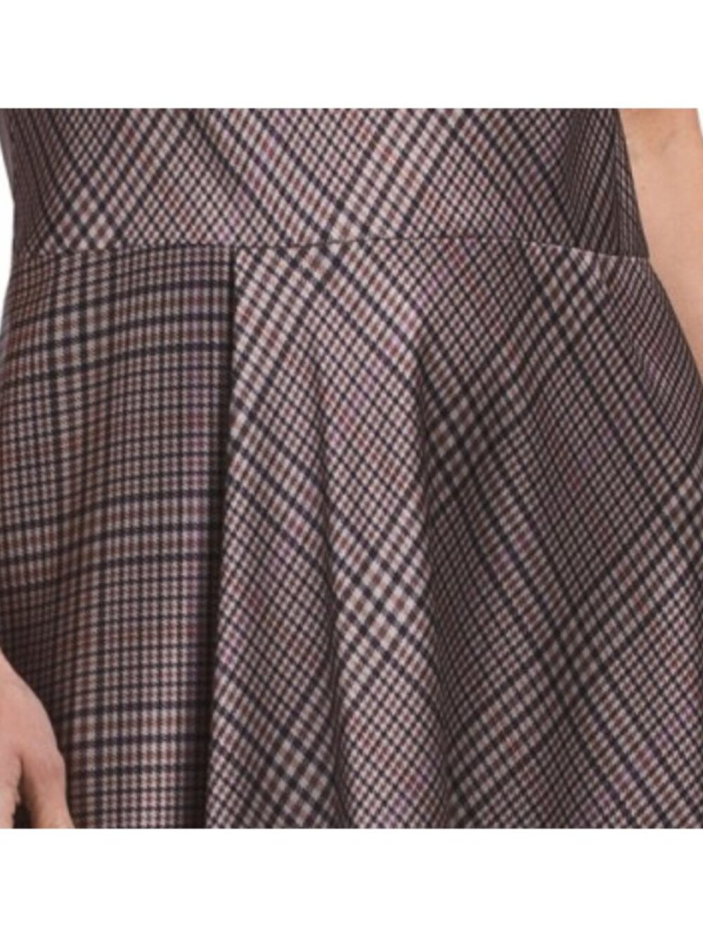 VINCE Pressed Plaid Cowl Neck Dress - Picture 4 of 4